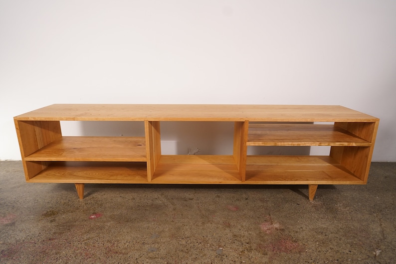 Braca Media Console, Mid Century Modern Sideboard, Solid Wood Modern Credenza, Domestic Hardwood Shown in Madrone image 4