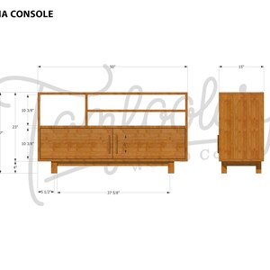Guthrie-console, handgemaakte massief houten mediakast, moderne opberger (weergegeven in kersenhout) afbeelding 8