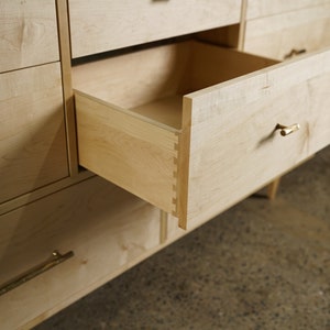 Master Lowboy Dresser, 8 Drawers, Modern Dresser, Modern Lowboy, 8 Drawer Lowboy, Solid Hardwood Dresser Shown in Maple image 4