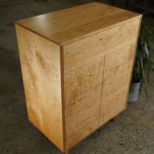 Alden Cabinet, Solid Wood Furniture, Modern Cabinet, Console Table Shown in Cherry image 7