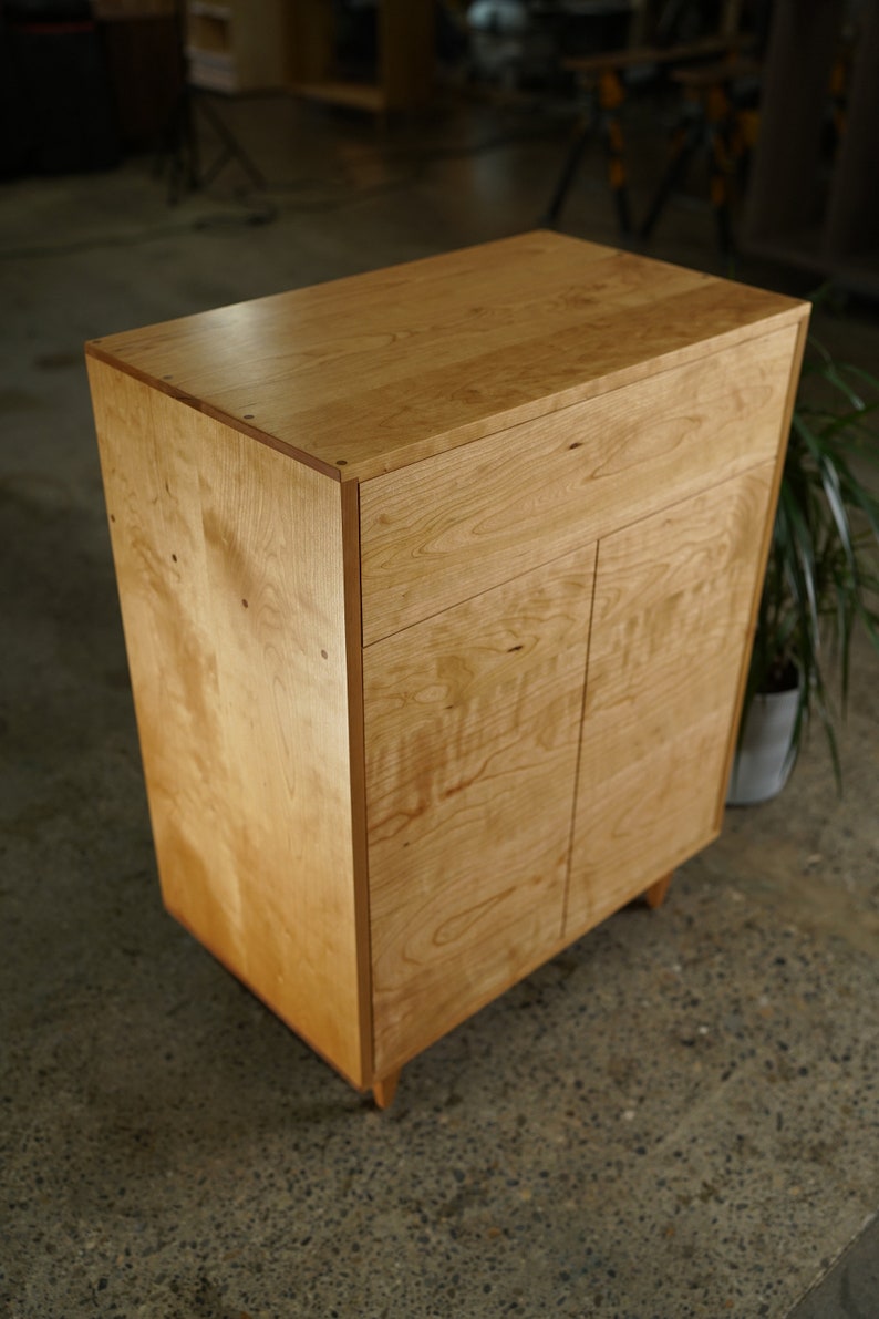 Alden Cabinet, Solid Wood Furniture, Modern Cabinet, Console Table Shown in Cherry image 7