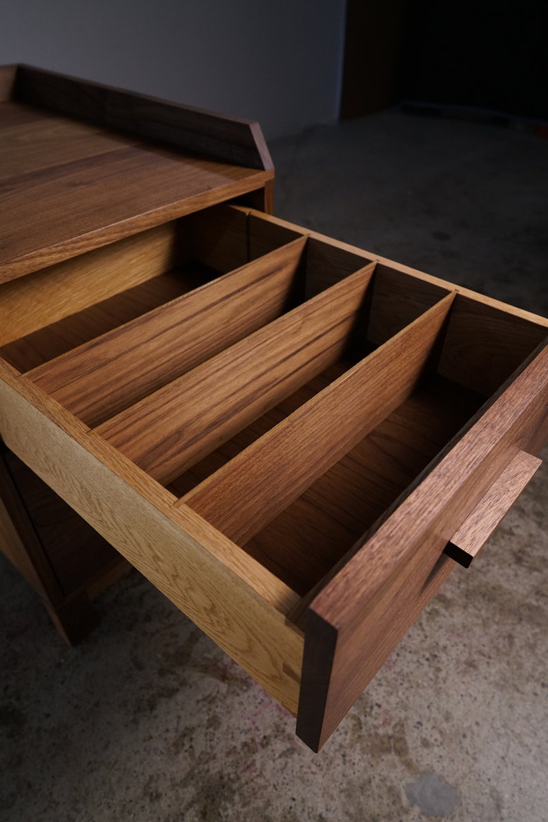 Cady Filing Cabinet, Modern Office Cabinet, Modern Home Office, Solid Hardwood File Cabinet Shown in Walnut image 4