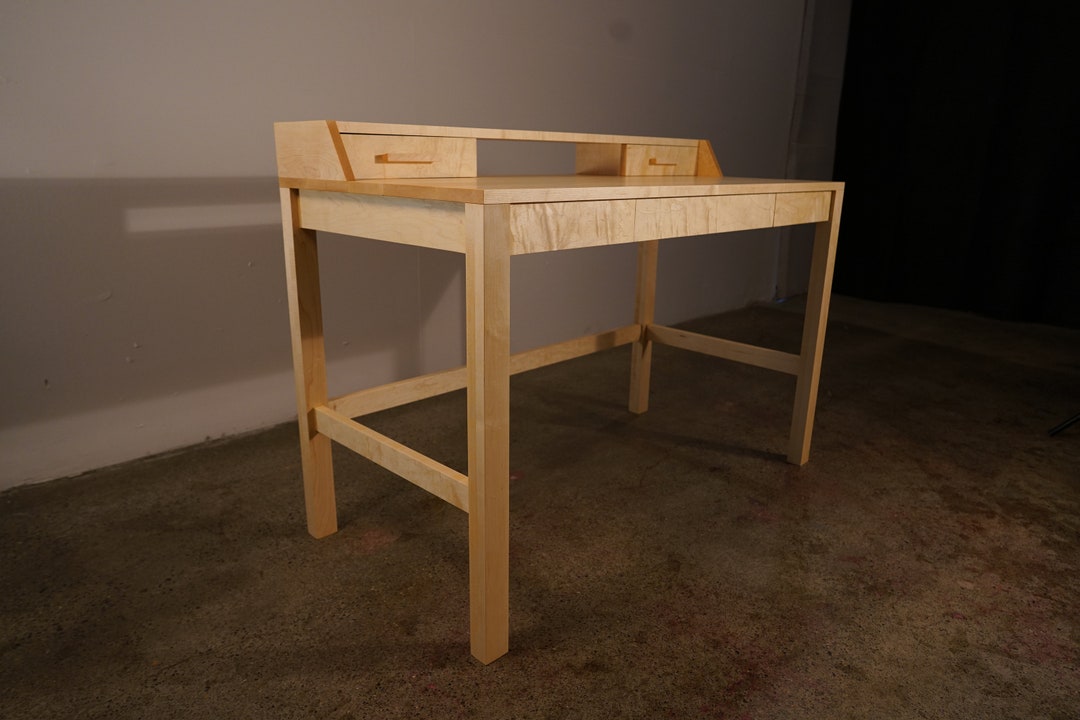 Gordon Writing Desk, Modern Solid Wood Desk, Wood Writing Desk, Minimal ...