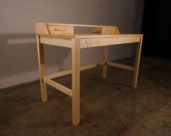 Gordon Writing Desk, Modern Solid Wood Desk, Wood Writing Desk, Minimal Desk, Modern Office (Shown in Maple)