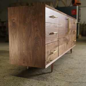 Hernandez Console, 6 Drawers, Mid-Century Modern Credenza, Modern Sideboard, Solid Wood Sideboard Shown in Walnut image 2