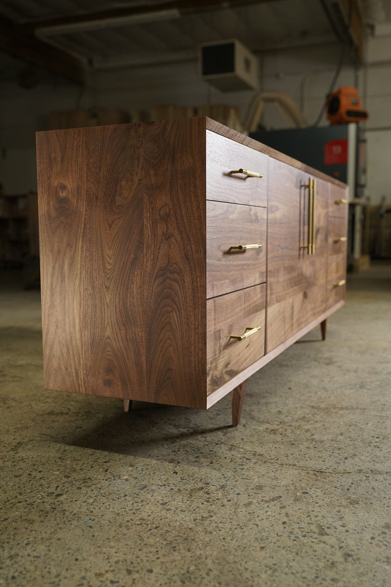 Hernandez Console, 6 Drawers, Mid-Century Modern Credenza, Modern Sideboard, Solid Wood Sideboard Shown in Walnut image 2