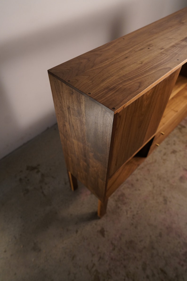 Samdahl Sideboard, Modern Wood Sideboard, Solid Wood, Real Wood Console, Cabinet Shown in Walnut image 2