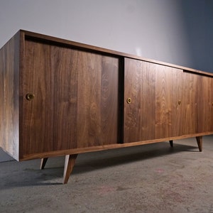 Peckham Console 2.0, Mid Century Media Console, Modern LP Storage, Record Storage Sideboard (Shown in Walnut)