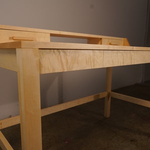 Gordon Writing Desk, Modern Solid Wood Desk, Wood Writing Desk, Minimal ...