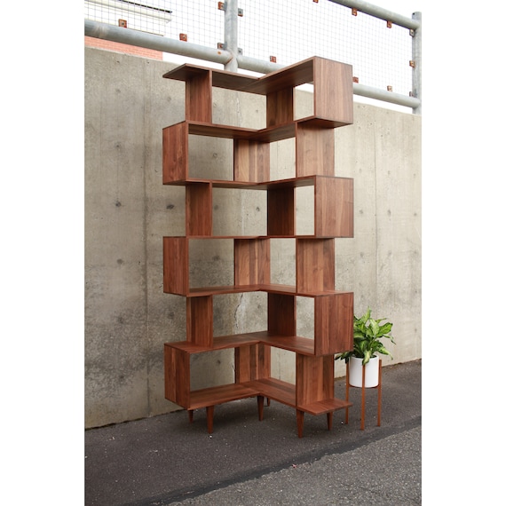 Walnut corner bookcase deals