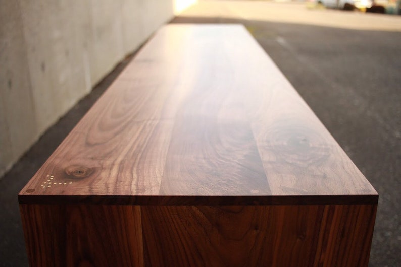 Braca Media Console, Mid-Century Credenza, Modern Sideboard, Solid Hardwood Media Console Shown in Walnut image 4