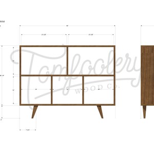 Couzens Vinyl LP Console, 45W, Bookcase, LP Console, Modern Vinyl Storage, Vinyl Record Storage Shown in Maple image 6