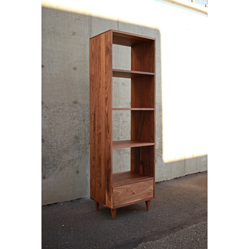 Fullstack Bookcase 2.0, Mid Century Record Bookshelf, Mid Century Modern Vinyl Storage, LP Shelf Shown in Walnut image 1