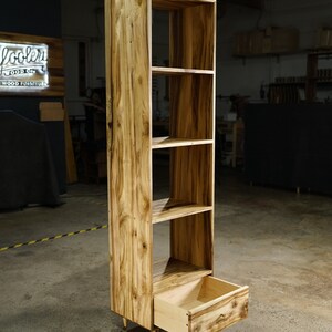 Fullstack Bookcase, Modern Vinyl Storage, Rounded Corners Shown in Myrtle image 5