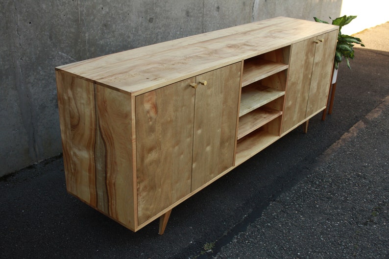 Elwell Buffet, Modern Solid Wood Sideboard, Modern Media Cabinet, Modern Hardwood Buffet Shown in Myrtle image 6