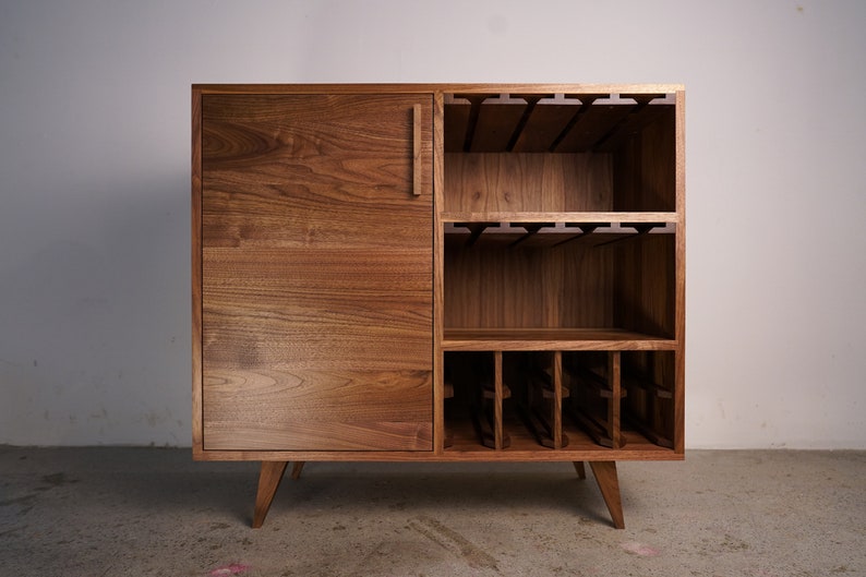 Hoppe Bar Cabinet, Wine Cabinet, Bottle Storage Shown in Walnut image 2