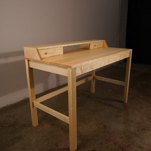 Gordon Writing Desk, Modern Solid Wood Desk, Wood Writing Desk, Minimal ...