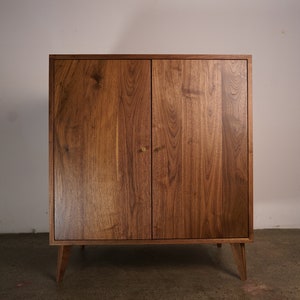 Hirtzel Bar Cabinet, Wine Bar, Liquor Cabinet, Mid-Century Modern Cabinet, Bottle Storage Shown in Walnut image 2