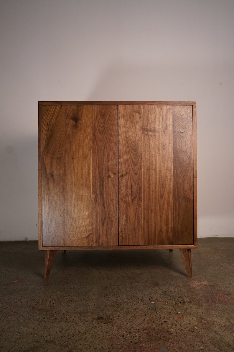 Hirtzel Bar Cabinet, Wine Bar, Liquor Cabinet, Mid-Century Modern Cabinet, Bottle Storage Shown in Walnut image 2