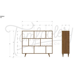 DeBoer Vinyl-Konsole, handgefertigte LP-Aufbewahrung aus Massivholz, anpassbares Design (Abbildung zeigt Nussbaum) Bild 9