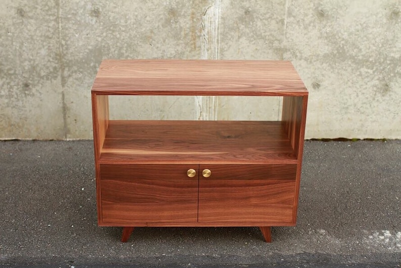 Pike Place Console, Handcrafted Solid Wood, Modern Media Cabinet (Shown in Walnut) image 3