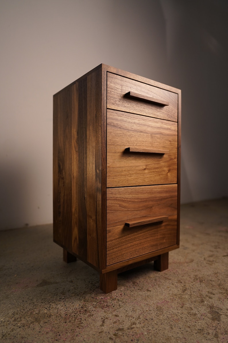 3-Drawer Tower, End Table, Nightstand, Drawer Cabinet, Drawer Storage Shown in Walnut image 2
