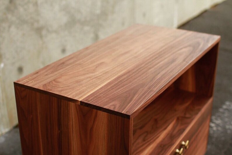 Pike Place Console, Handcrafted Solid Wood, Modern Media Cabinet (Shown in Walnut) image 2