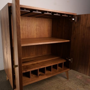 Hirtzel Bar Cabinet, Wine Bar, Liquor Cabinet, Mid-Century Modern Cabinet, Bottle Storage Shown in Walnut image 4