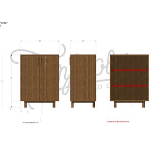 Floor Cabinet, Two Door Accent Cabinet, Modern 2 Door Cabinet, Solid Wood Cabinet with 2 Doors Shown in Walnut image 7