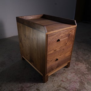 Cady Filing Cabinet, Modern Office Cabinet, Modern Home Office, Solid Hardwood File Cabinet Shown in Walnut image 1