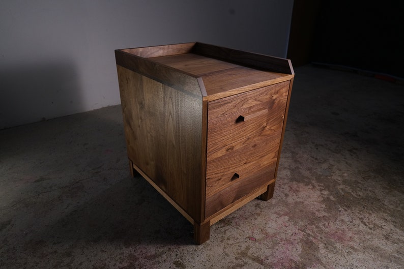 Cady Filing Cabinet, Modern Office Cabinet, Modern Home Office, Solid Hardwood File Cabinet Shown in Walnut image 1