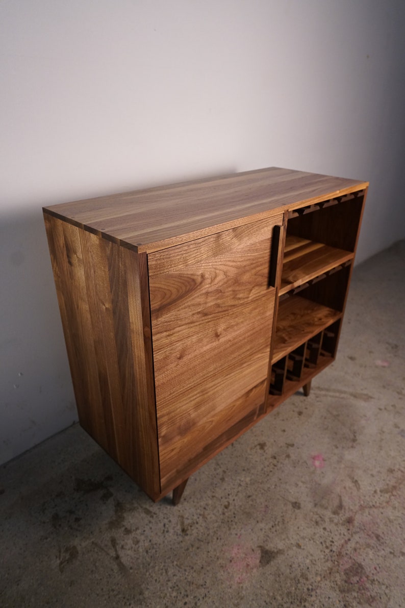 Hoppe Bar Cabinet, Wine Cabinet, Bottle Storage Shown in Walnut image 3