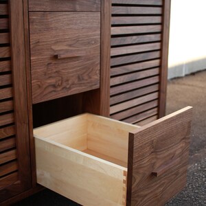 Kavanaugh Wine Bar, Modern Wine Cabinet, Wine Bottle Sideboard with Drawers, Wood Wine Bar Shown in Walnut image 5