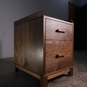 Cady Filing Cabinet, Modern Office Cabinet, Modern Home Office, Solid Hardwood File Cabinet Shown in Walnut image 2