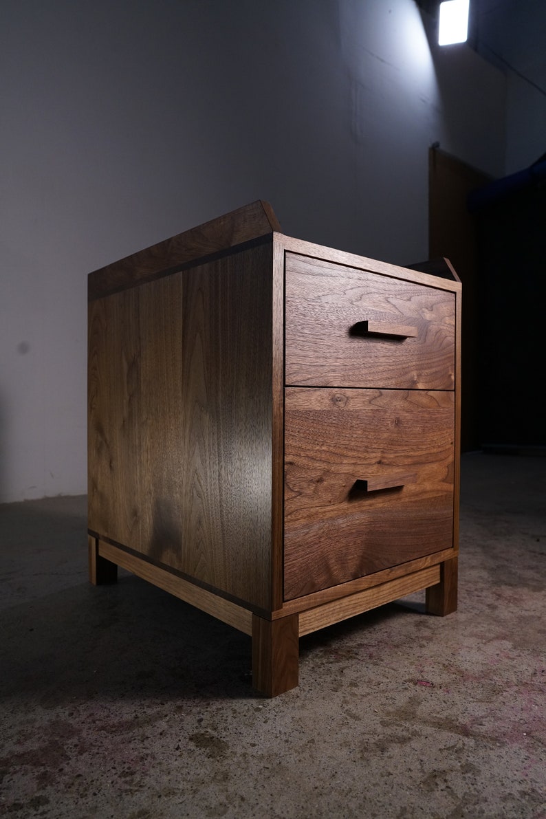 Cady Filing Cabinet, Modern Office Cabinet, Modern Home Office, Solid Hardwood File Cabinet Shown in Walnut image 2