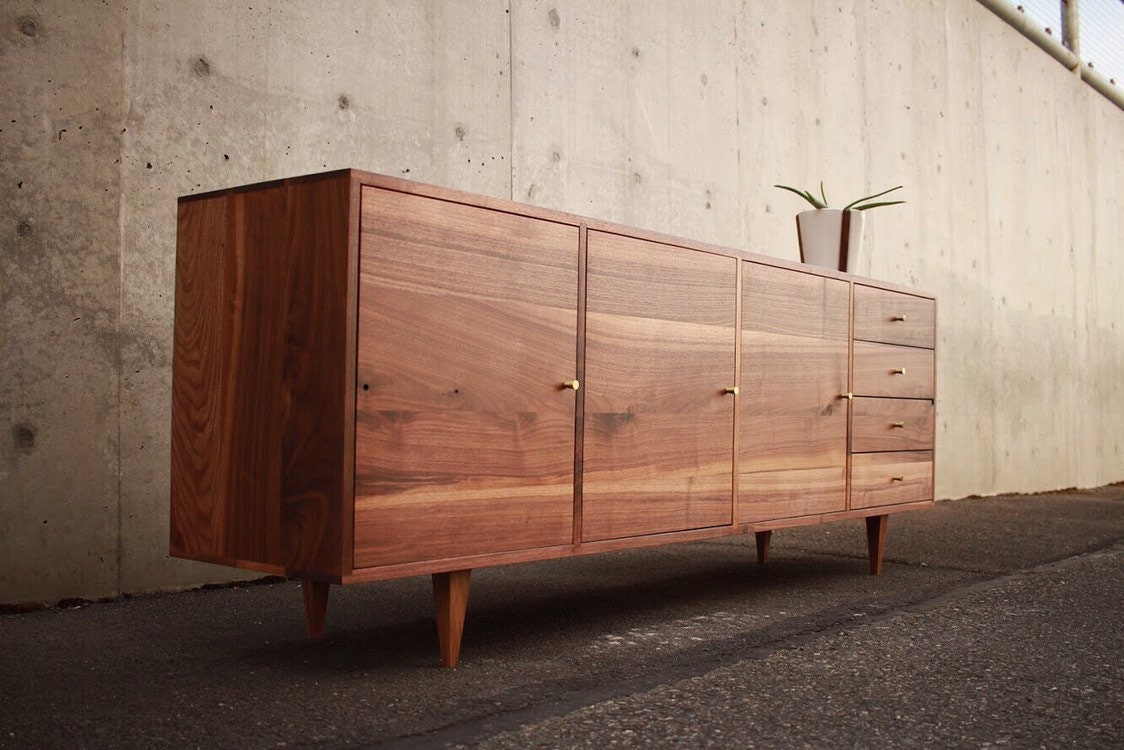 Butterfly leaf teak table Danish Modern Console Mid-Century Modern Credenza Modern | Etsy