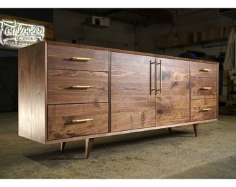 Hernandez Console, 6 Drawers, Mid-Century Modern Credenza, Modern Sideboard, Solid Wood Sideboard (Shown in Walnut)