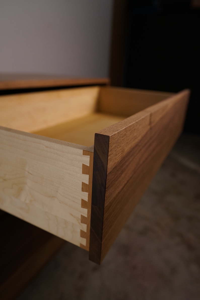 Chest of Drawers, 4 Drawers, Handcrafted Solid Wood Dresser, Modern (shown in walnut) image 5