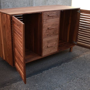 Kavanaugh Wine Bar, Modern Wine Cabinet, Wine Bottle Sideboard with Drawers, Wood Wine Bar Shown in Walnut image 6