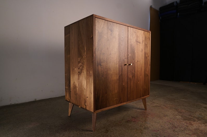 Hirtzel Bar Cabinet, Wine Bar, Liquor Cabinet, Mid-Century Modern Cabinet, Bottle Storage Shown in Walnut image 1