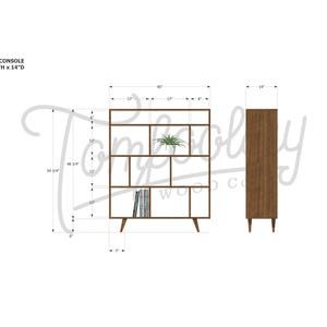 Lopez Vinyl Console, Handcrafted Solid Wood, LP Record Storage (Shown in Walnut) image 8