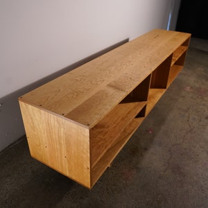 Braca Media Console, Mid Century Modern Sideboard, Solid Wood Modern Credenza, Domestic Hardwood Shown in Madrone image 2