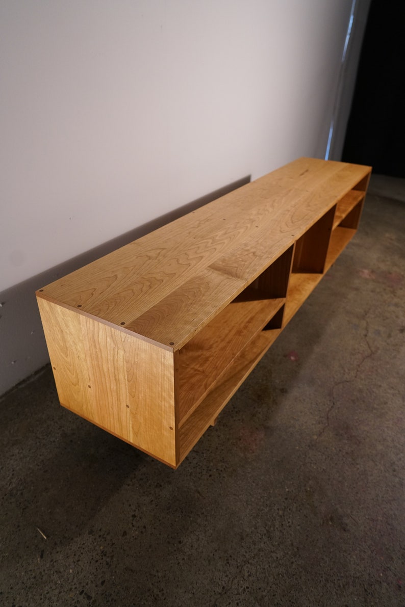 Braca Media Console, Mid Century Modern Sideboard, Solid Wood Modern Credenza, Domestic Hardwood Shown in Madrone image 2