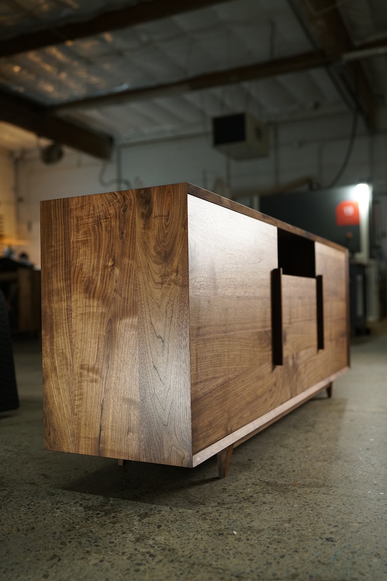 Hein Modern Console 2.0, 28 Height, 72 Wide, Mid-Century Media Console, Modern Solid Wood Credenza, Modern Sideboard Shown in Walnut image 4