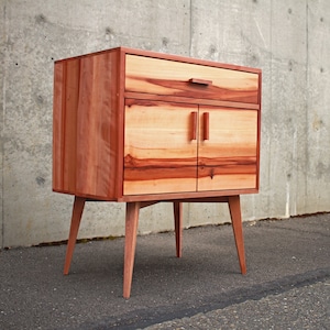 Rosenberg Foyer Table, Mid Century Entry Table, Mid-Century Cabinet with Drawer, Modern Cabinet (Shown in Madrone)