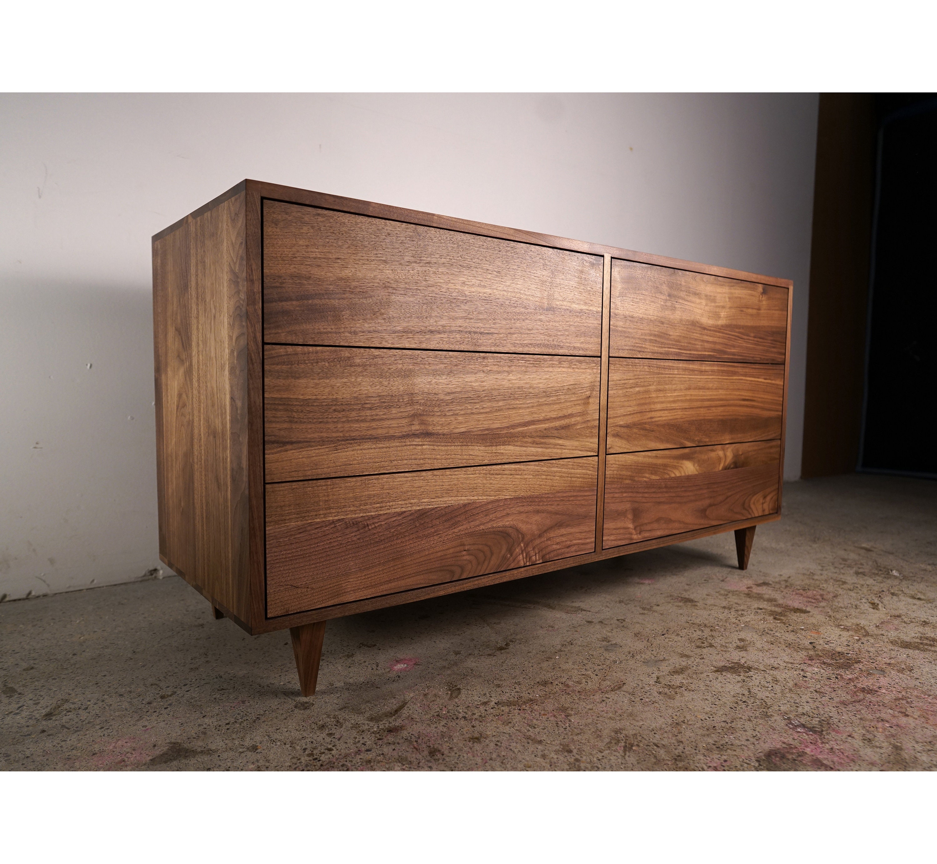 Lowboy Dresser 6 Drawers Mid century Dresser Modern Lowboy 6