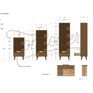 Fullstack Bookcase, Mid-Century Modern Vinyl Storage, Mid Century Bookshelf, Modern LP Shelf Shown in Walnut zdjęcie 8