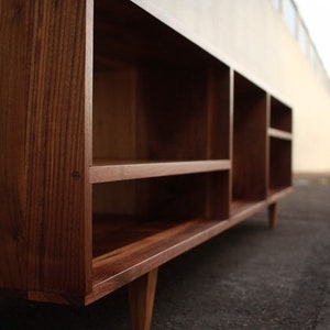 Braca Media Console, Mid-Century Credenza, Modern Sideboard, Solid Hardwood Media Console Shown in Walnut image 3