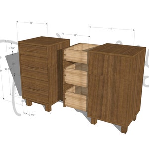 3-Drawer Tower, End Table, Nightstand, Drawer Cabinet, Drawer Storage Shown in Walnut image 8