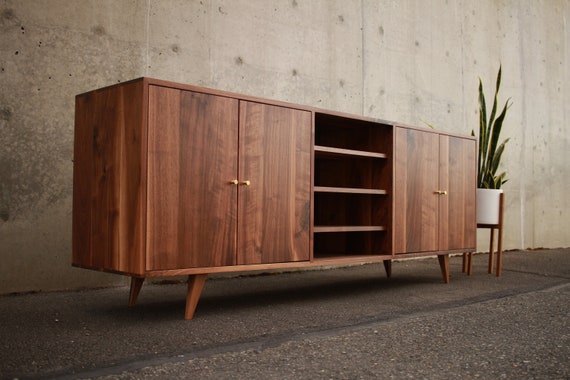 Ewell Buffet Mid Century Modern Sideboard Mid Century Media Etsy